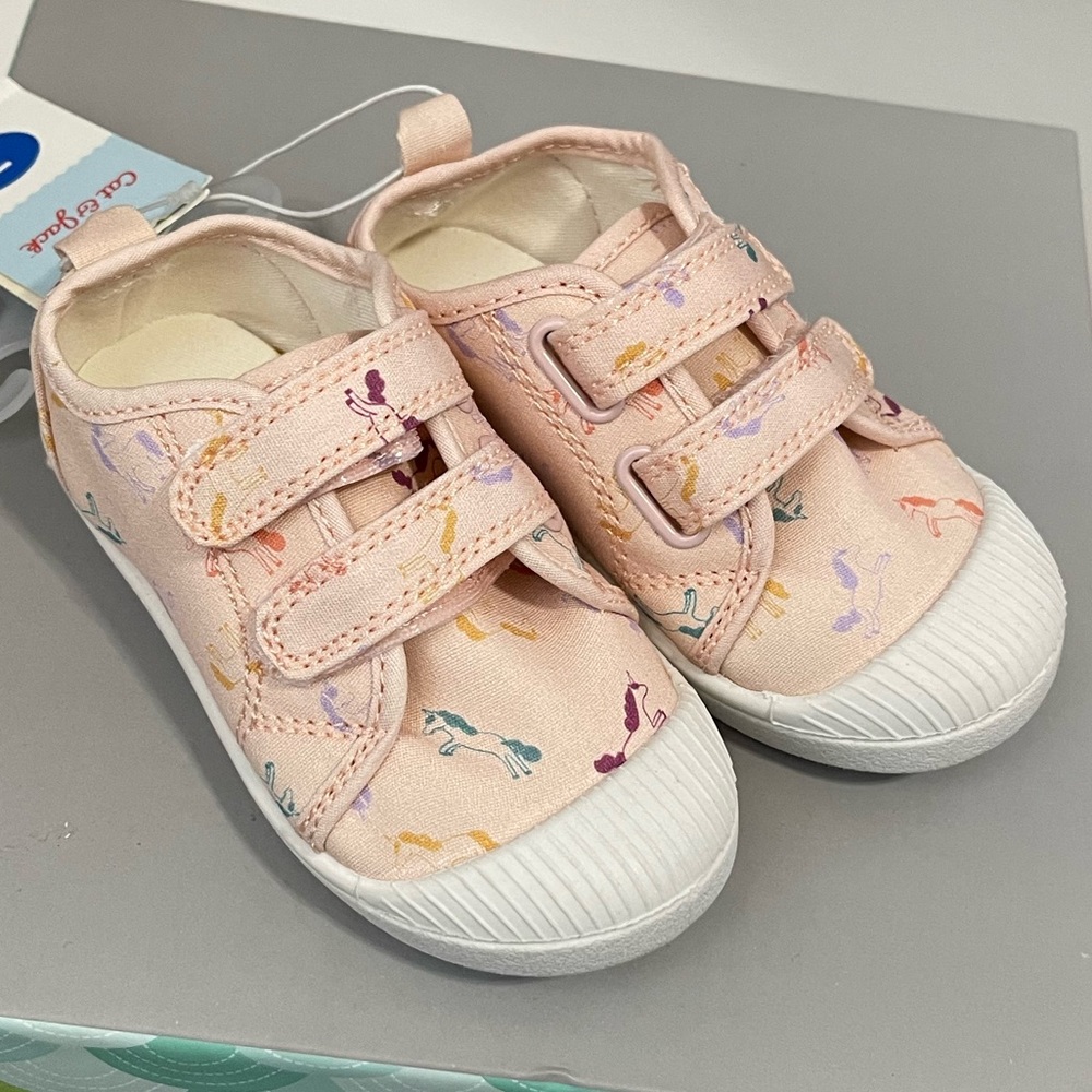 Pink unicorn Velcro shoes